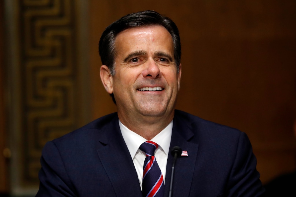 (Andrew Harnik | AP file photo, pool) Then-Rep. John Ratcliffe, R-Texas, and now Director of National Intelligence testifies before the Senate Intelligence Committee on Capitol Hill in Washington on May 5, 2020. Officials say Russia and Iran have obtained some voter registration data, aiming to interfere in the November election.