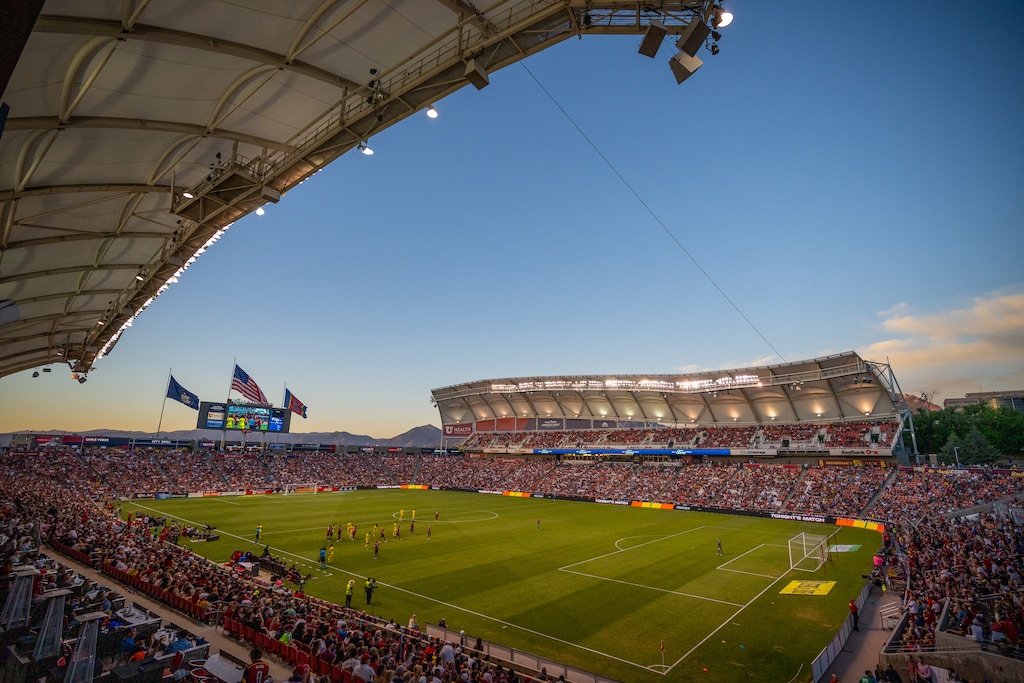 (Trent Nelson  |  The Salt Lake Tribune) America First Field as Real Salt Lake hosted Columbus Crew in MLS soccer in Sandy on Saturday, June 25, 2022.