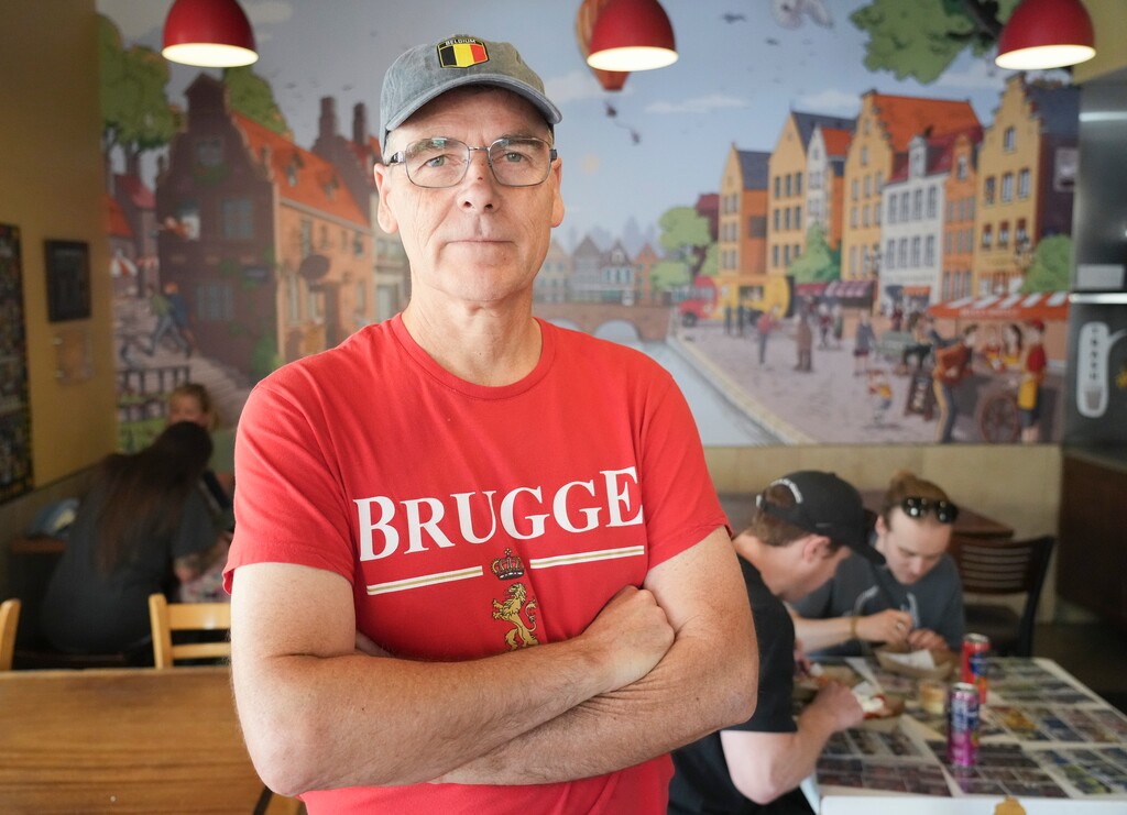 (Bethany Baker  |  The Salt Lake Tribune) Pierre Vandamme stands in the seating area for his restaurant Bruges Belgian Bistro, one of the businesses affected by ongoing construction in the Sugar House neighborhood, in Salt Lake City on Wednesday, June 25, 2025.