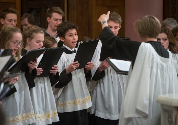 (Rick Egan | The Salt Lake Tribune) The Choir sings the Processional Hymn during the Ash Wednesday Mass, at the Cathedral of The Madeleine, Wednesday, Feb. 14, 2018.