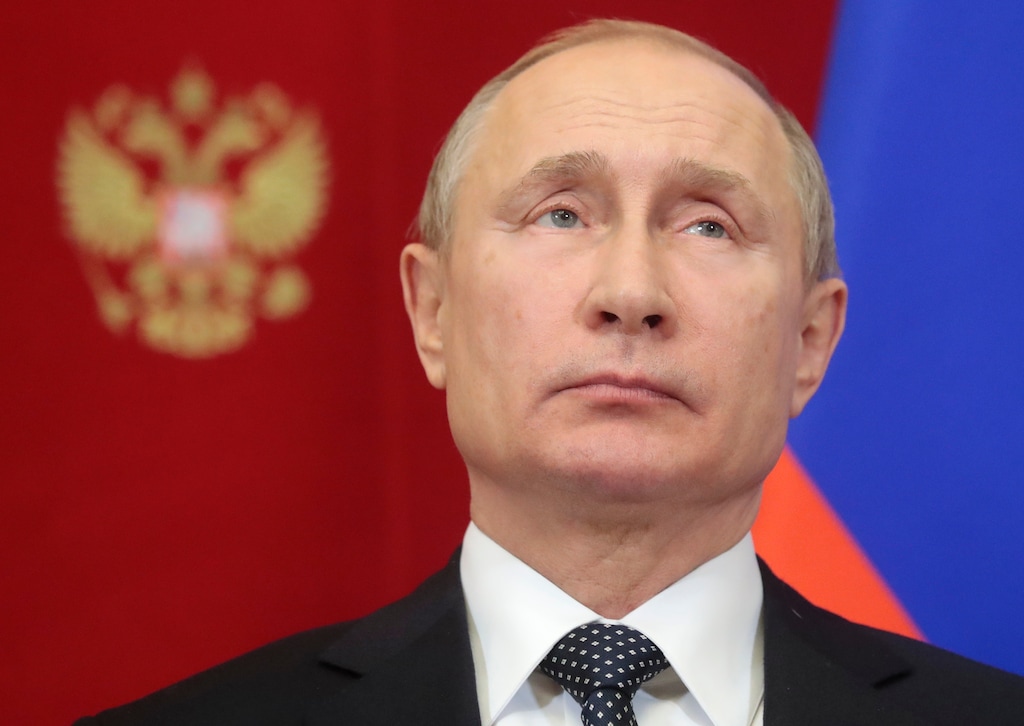 Russian President Vladimir Putin attends a signing ceremony during his meeting with Zimbabwe's President Emmerson Dambudzo Mnangagwa in Moscow, Russia, Tuesday, Jan. 15, 2019. (Sergei Chirikov/Pool Photo via AP)