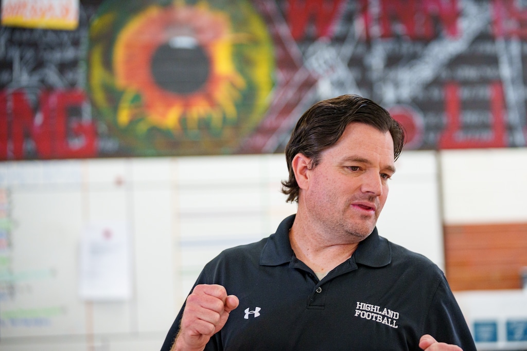 (Trent Nelson  |  The Salt Lake Tribune) Brandon Winn at Highland High School in Salt Lake City on Wednesday, May 14, 2025. He advises the school's journalism staff at The Rambler and has taught at the school for 20 years.