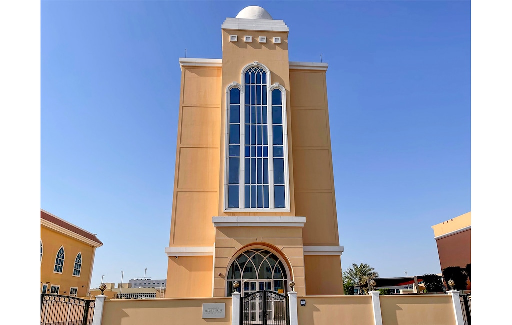 (Michael Stack | Special to The Tribune) The first chapel built by The Church of Jesus Christ of Latter-day Saints in the Middle East, in Abu Dhabi, United Arab Emirates, April 7, 2022.