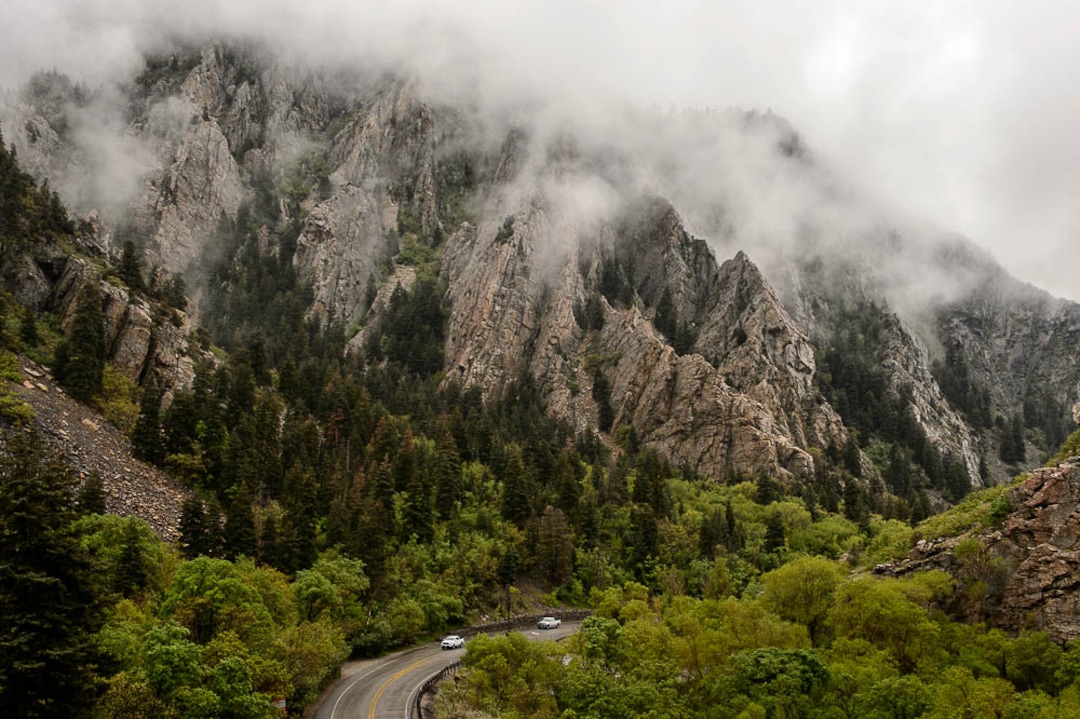 (Trent Nelson | The Salt Lake Tribune)  A misty afternoon near Storm Mountain in Big Cottonwood Canyon, Friday May 11, 2018.