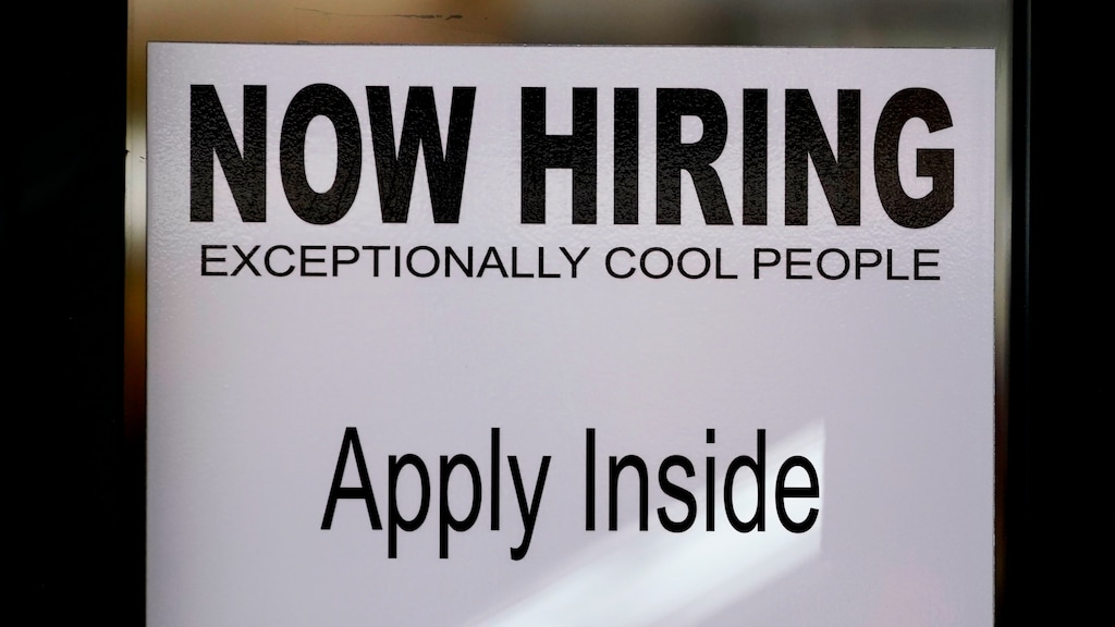 (AP File photo) A help wanted sign at Padeli's Street Greek restaurant, as seen Sept. 10, 2020, in Salt Lake City.