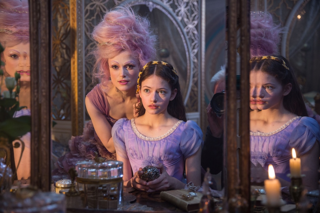 (Photo courtesy Walt Disney Pictures) The Sugar Plum Fairy (Keira Knightley, left) helps give a makeover to Clara (Mackenzie Foy), who has landed in a magical land, in Disney's "The Nutcracker and the Four Realms," a movie adaptation of the Christmas classic.