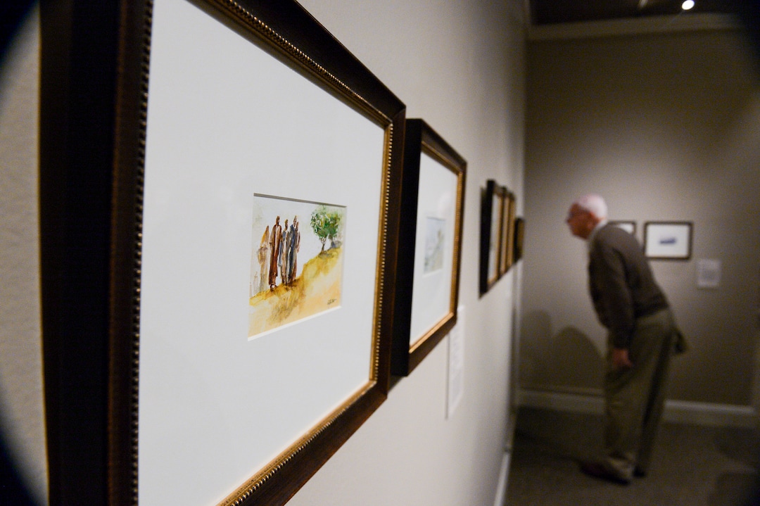 Leah Hogsten  |  The Salt Lake Tribune  "I can't believe the small detail," said Denzel Datwyler of Logan, touring Henry Eyring's extensive watercolor collection. "He's gotta have really good eyes." The collection is on display now through January 21, 2019 at the Church History Museum. The collection, titled: “A Visual Journal: The Artwork of Henry B. Eyring,” reveals Eyring's memories with family, friends and trips. Eyring is second counselor in the First Presidency of The Church of Jesus Christ of Latter-day Saints.  