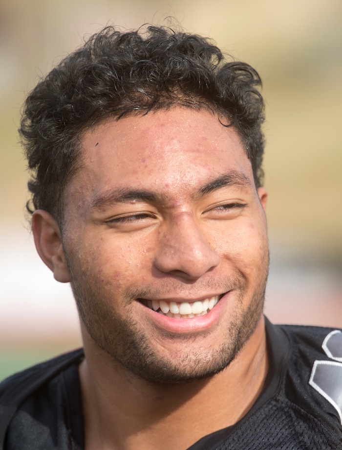 (Rick Egan  |  The Salt Lake Tribune)Alta High linebacker MJ Tafisi is one of the leading tacklers in the state. Monday, October 30, 2017.
