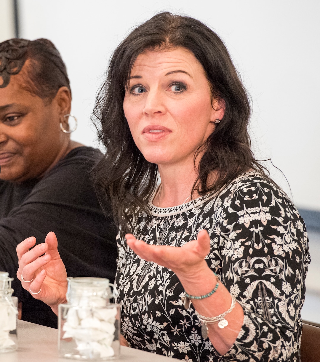 (Rick Egan  |  The Salt Lake Tribune)       Kimberli Kocherhans speaks as part of a survivors panel during the "Love Heals" forum on sex trafficking at St. Mark's Cathedral, Friday, March 23, 2018.