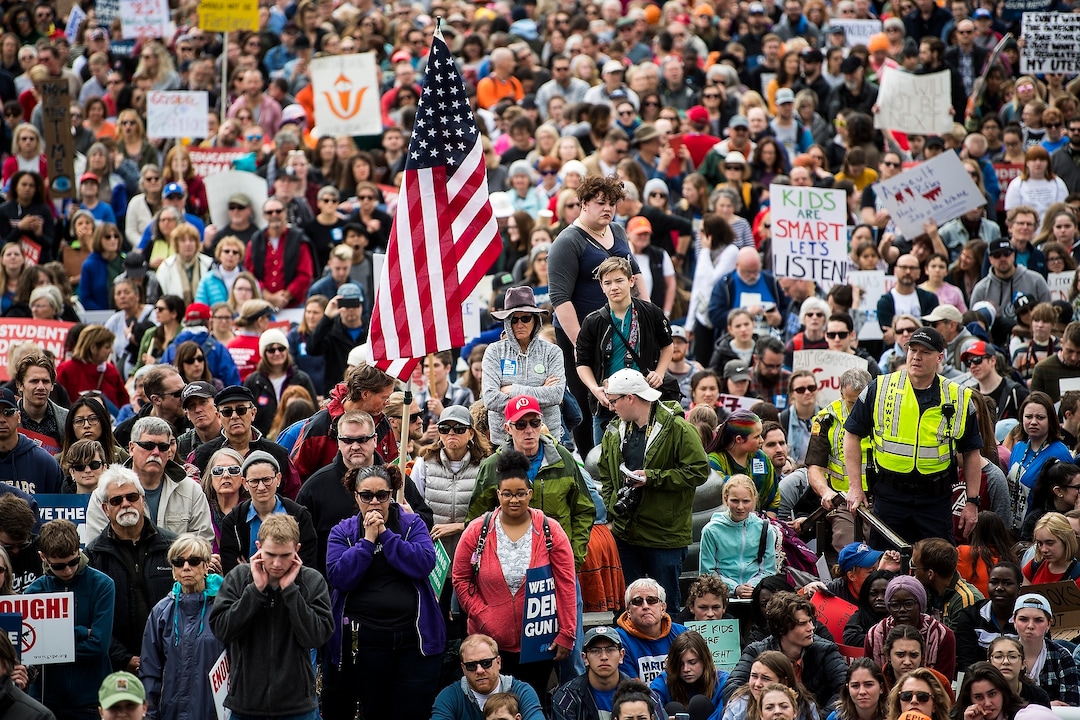 (Chris Detrick | The Salt Lake Tribune)  Participants listen during the March for Our Lives SLC rally at the state Capitol Saturday, March 24, 2018. The student-led March for Our Lives SLC got underway about 11:30 a.m. with what police estimated were 8,000 participants walking from Salt Lake City's West High School to the front steps of the state Capitol.