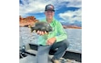 (Courtesy of the Utah Division of Natural Resources) Chris Anderson of Spanish Fork shows off the Utah-record hybrid sunfish he caught in Sand Hollow Reservoir on June 15, 2025.