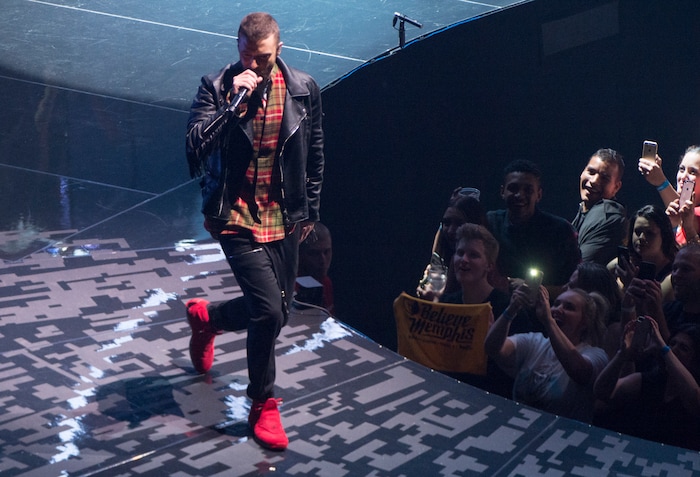 (Rick Egan  |  The Salt Lake Tribune)   Justin Timberlake performs at Vivint Smarthome Arena in Salt Lake City, Thursday, April 12, 2018.