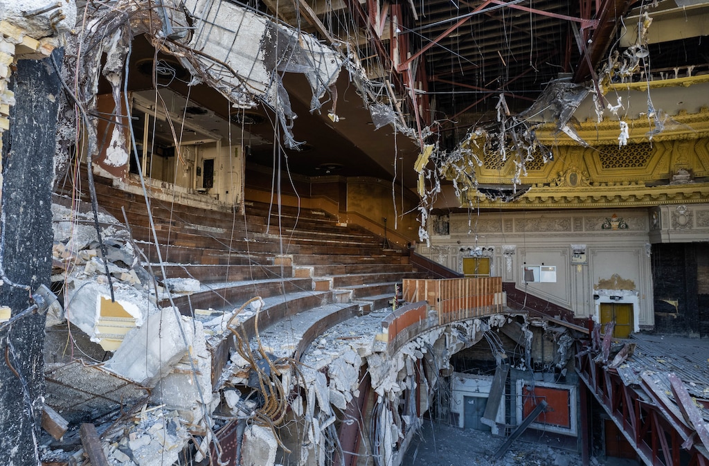 (Francisco Kjolseth | The Salt Lake Tribune) The inside of the historic Utah Theater in Salt Lake City is shown during demolition work on Saturday, April 30, 2022.