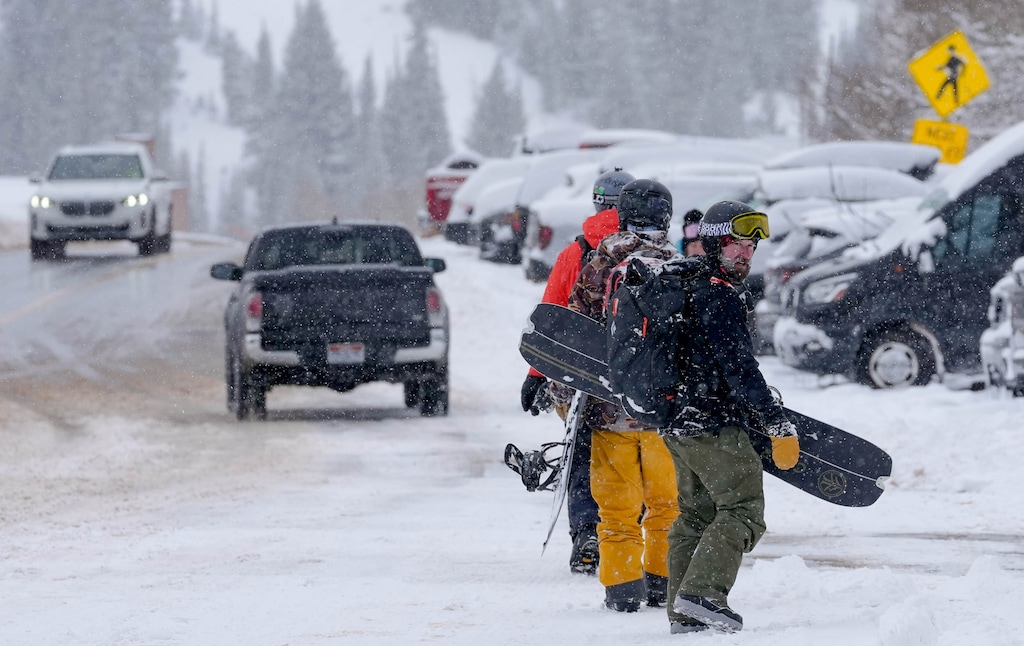 (Francisco Kjolseth | The Salt Lake Tribune) Snow seekers hit the mountains at Alta in Little Cottonwood Canyon on Saturday, Dec. 27, 2025.