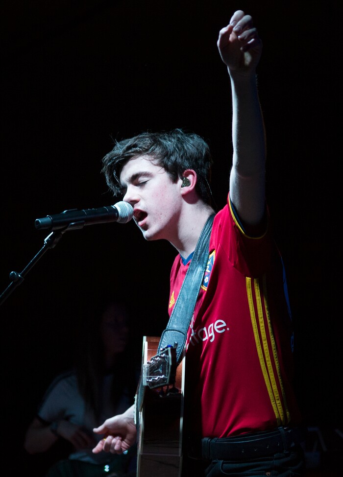 (Rick Egan | The Salt Lake Tribune) Declan McKenna plays in the Venue, in Salt Lake City, Tuesday, March 20, 2018.