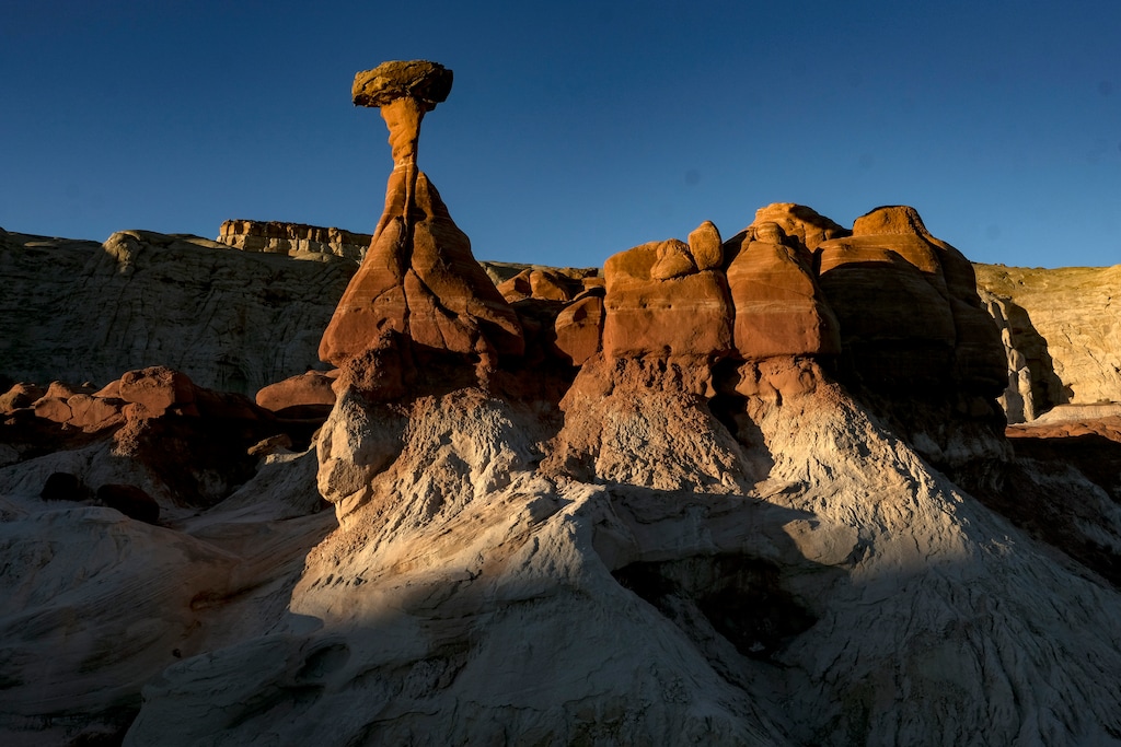 (Bonnie Jo Mount | The Washington Post) The Toadstool Hoodoos in Kanab, Utah, stand in an area that was removed from Grand Staircase-Escalante in Utah in October 2018.