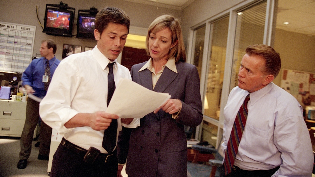 (Photo courtesy of WarnerMedia) Rob Lowe, Allison Janney and Martin Sheen in "The West Wing."
