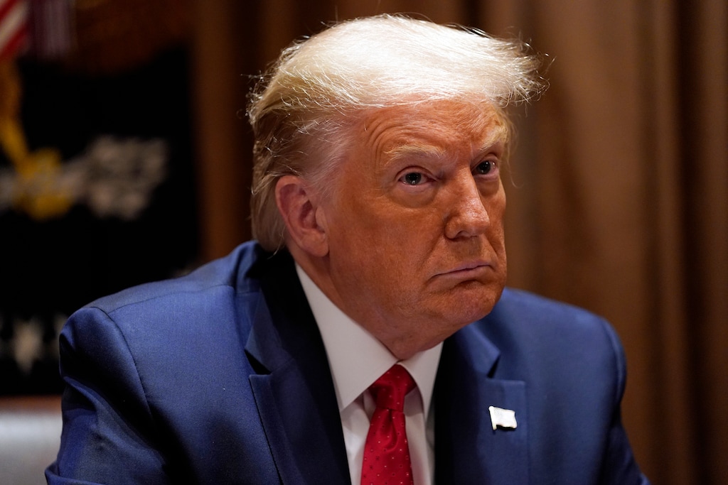 (Evan Vucci | AP file photo)  President Donald Trump listens during a meeting in the Cabinet Room, Thursday, July 9, 2020, in Washington.