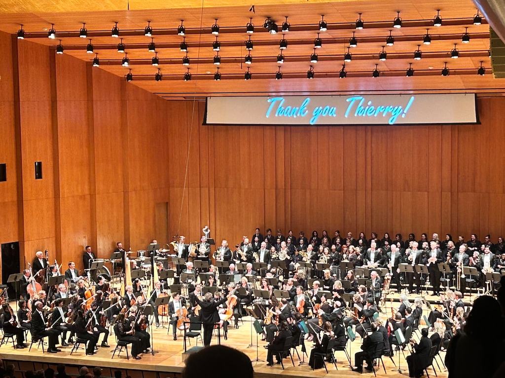 (Palak Jayswal | The Salt Lake Tribune) Thierry Fischer at the podium on May 26, 2023 at Abravanel Hall, at his second-to-last show as the conductor and musical director of the Utah Symphony.