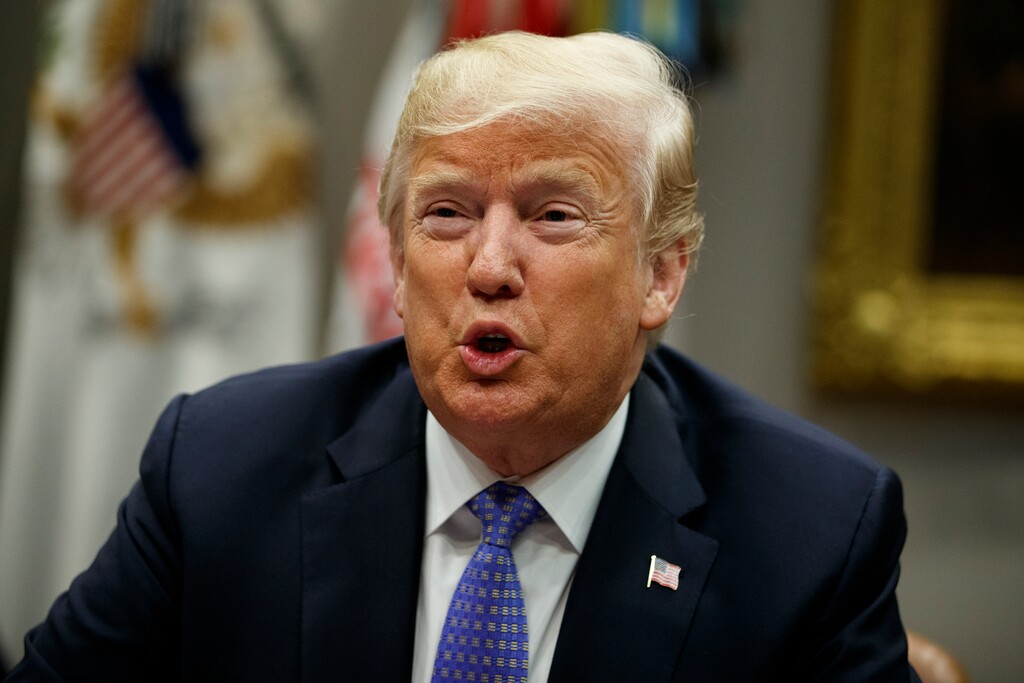 President Donald Trump speaks during a roundtable on the "Foreign Investment Risk Review Modernization Act" in the Roosevelt Room of the White House, Thursday, Aug. 23, 2018, in Washington. (AP Photo/Evan Vucci)