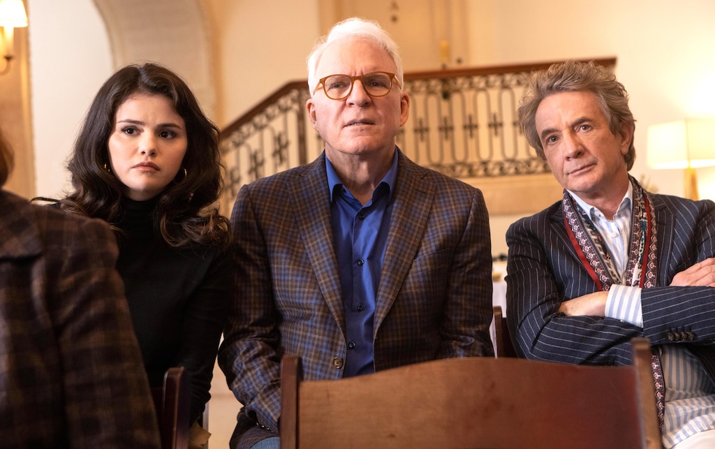 (Craig Blankenhorn | Hulu) Selena Gomez as Mabel, Martin Short as Oliver and Steven Martin as Charles in "Only Murders In the Building."