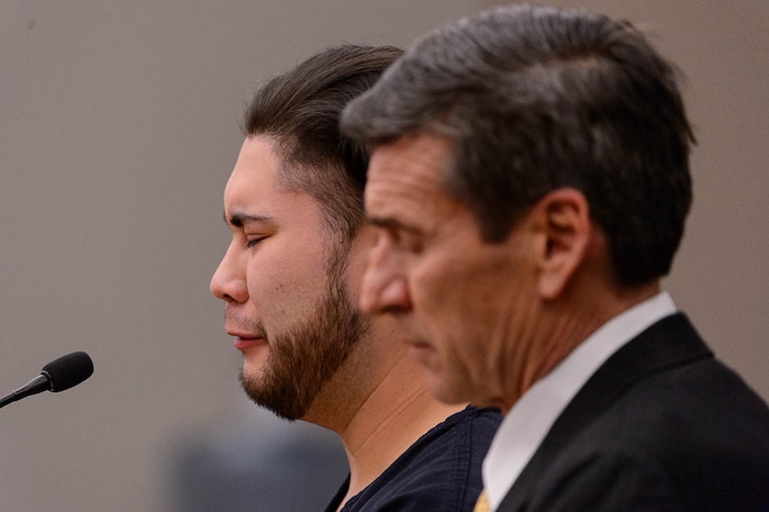 (Trent Nelson | The Salt Lake Tribune)  Abraham Miranda at his sentencing in Salt Lake City, Thursday December 21, 2017. Miranda, 19, pleaded guilty to manslaughter counts for a February crash that killed two of his West High School classmates and critically injured a pregnant woman and her baby.