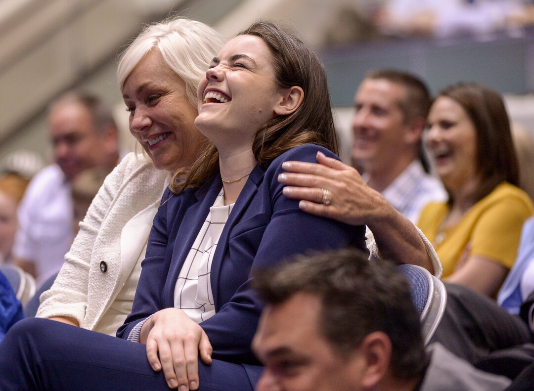 Leah Hogsten  |  The Salt Lake Tribune Cheryl Rose and Taylor Rose laugh at Dave Rose's quip that now Taylor was a law student, he could look forward to free legal representation. ÒWe had a lot of wins, and I hope everybody had fun," said Rose, who finished second on the schoolÕs all-time winning list. Dave Rose announced on Tuesday that he was retiring after a 14-year career in which he became BYUÕs all-time winningest menÕs basketball coach.