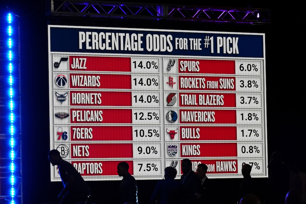 (Nam Y. Huh | AP) Team representatives attend the NBA basketball draft lottery in Chicago, Monday, May 12, 2025.