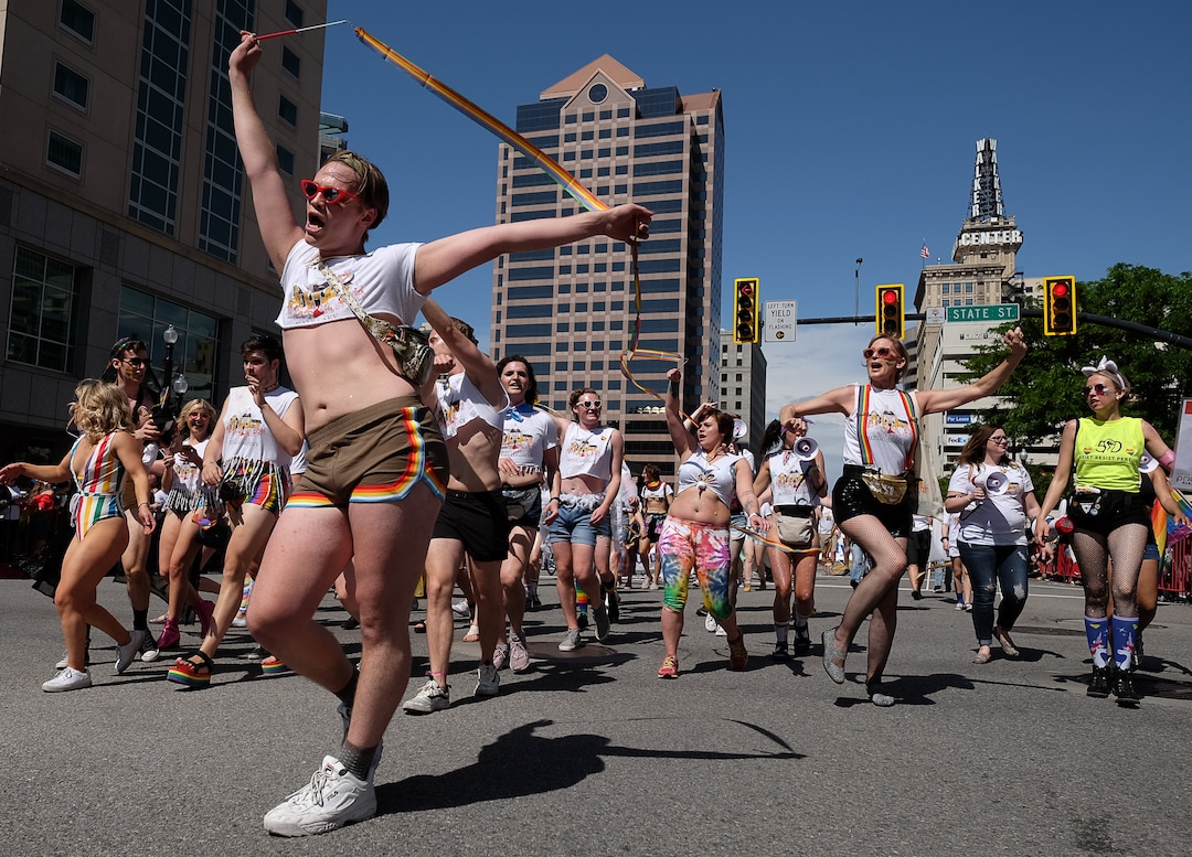 (Francisco Kjolseth  |  The Salt Lake Tribune)  Thousands participate in the Utah Pride Parade in Salt Lake City on Sunday June 2, 2019.