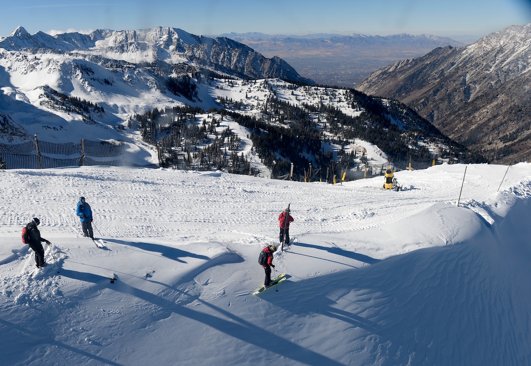 Leah Hogsten  |  The Salt Lake Tribune Peter Schory, Snowbird winter operations director, general manager Dave Fields and fellow operations personnel check the conditions of the runs, Nov. 12, 2018 ahead of the resort opening day, Nov. 30th.  