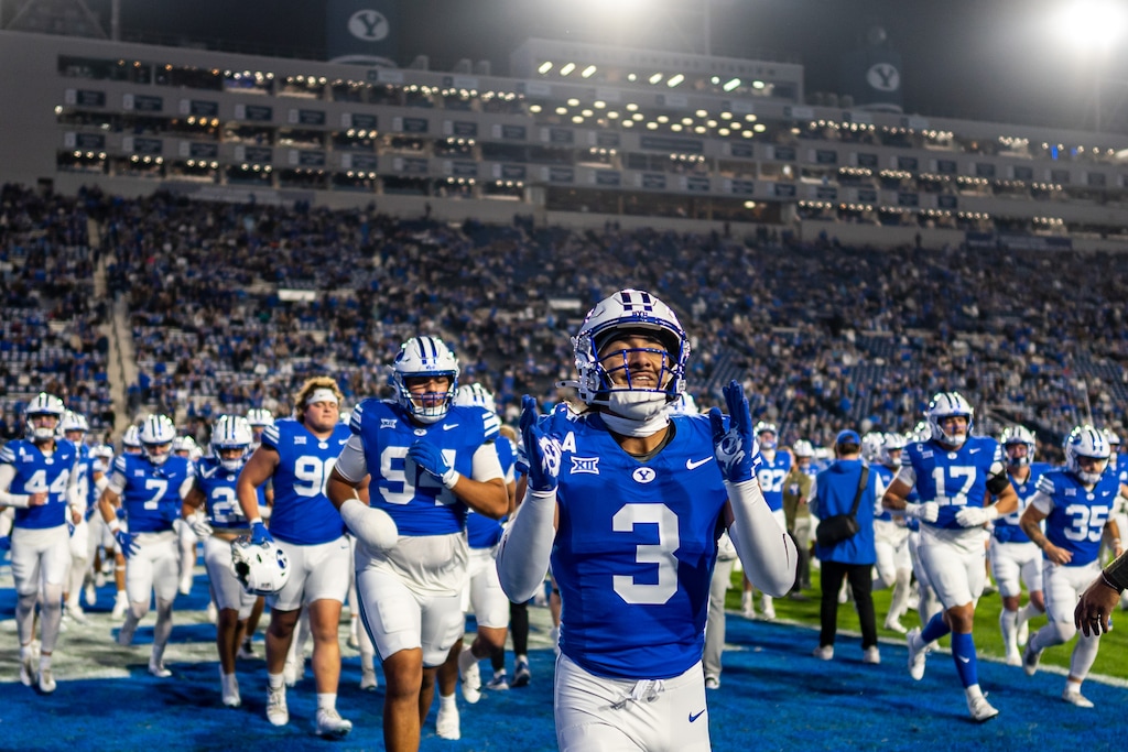 (Trent Nelson  |  The Salt Lake Tribune) BYU hosts TCU, NCAA football in Provo on Saturday, Nov. 15, 2025.