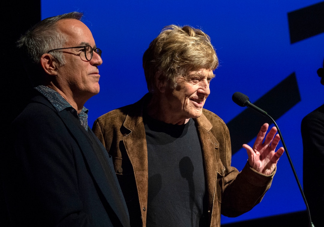 (Rick Egan  |  The Salt Lake Tribune)     Sundance Film Festival director John Cooper and Founder Robert Redford, welcome the crowd to Opening night film of the 2020 Sundance Film Festival, "Crip Camp", at the Eccles Theatre in Park City, Thursday, Jan. 23, 2020.