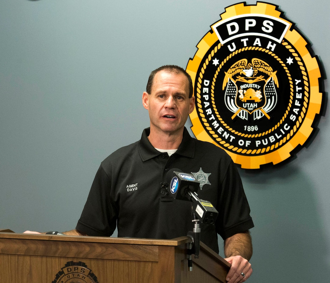 (Rick Egan  |  The Salt Lake Tribune)   Agent Brian Davis, from the Department of Public Safety, asks for the public’s help identifying a murder victim in a cold case homicide from April 1998, during a news conference, Tuesday, Oct. 2, 2018.