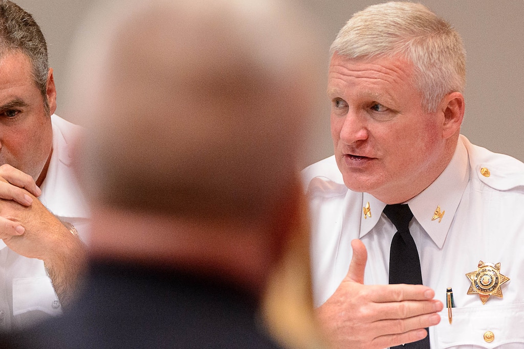 Trent Nelson  |  The Salt Lake Tribune
 Former Provo police chief John King participates in a discussion about hate crimes in Salt Lake City on Thursday August 4, 2016.