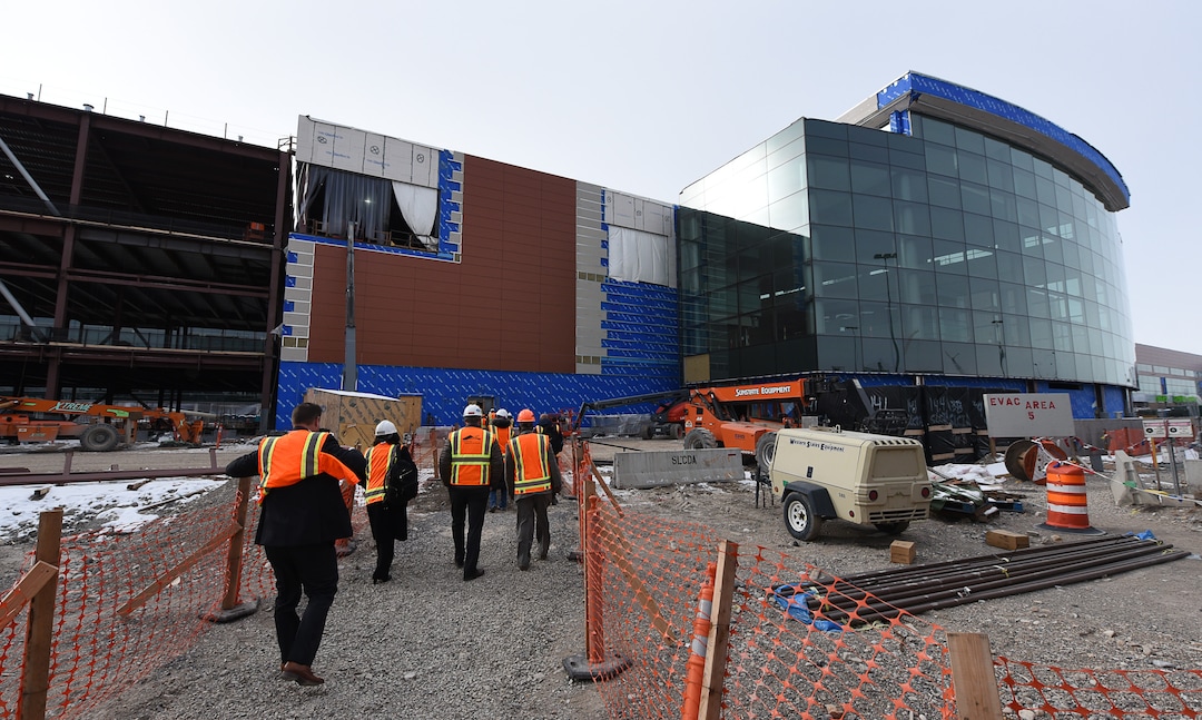 (Francisco Kjolseth  |  The Salt Lake Tribune)  Salt Lake City International Airport announces food concessionaires for the first phase of the new expanded airport during a tour of the Terminal Plaza, at right, and part of Concourse A, on Wed. Feb. 20, 2019, that is said to include 23 concepts with a number of home-grown options that are local favorites.