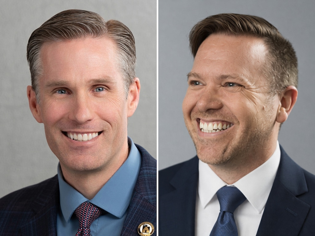 (Utah House of Representatives; Campaign photo) Paul A. Cutler, left, and Scott Troxel, candidates for the 2026 House District 18 election.