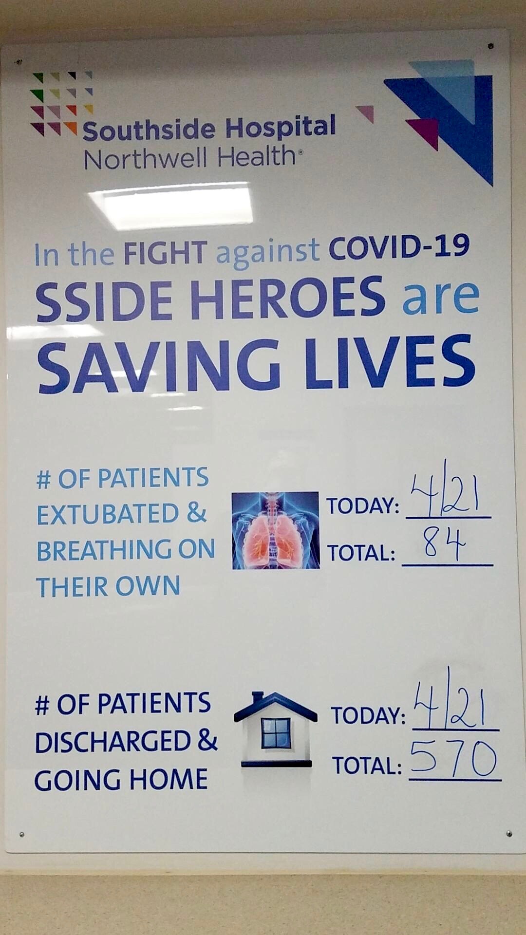 (Photo Courtesy of Intermountain Healthcare) Intermountain staff have been working at Southside Hospital in New York where they keep track of those recovering from the coronavirus with a daily chart.