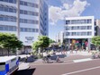 (Salt Lake City) Rendering of a plaza proposed as part of The Grove, a mixed-use development in Salt Lake City that would adaptively reuse the 66-year-old Northwest Pipeline building and former police headquarters.