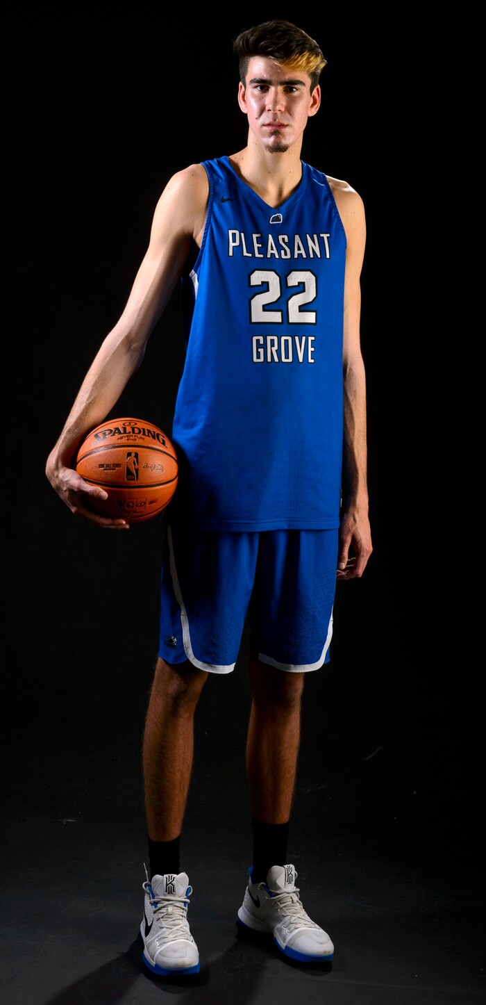 (Steve Griffin  |  The Salt Lake Tribune)  Prep basketball Matt Van Komen, Pleasant Grove, in the Salt Lake Tribune studio in Salt Lake City Tuesday April 10, 2018.