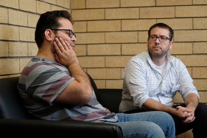 (Francisco Kjolseth  |  The Salt Lake Tribune)  Pablo Arcia, left, is one of thousands of young immigrants who was brought into the country illegally when he was 7-years-old and is now facing possible deportation with the announcement by President Trump that he will "wind down" the DACA program. Arcia, 29, a software developer with a wife and child has been getting legal help from Heith Becker, right, an attorney with Immigrant Legal Services, a nonprofit  that provides free legal services for immigrants. The Mexican Consulate is currently offering free legal advice to DACA recipients, particularly the ones who need to renew it by the Oct. 5 deadline, and covering the government fee to reapply before the deadline.