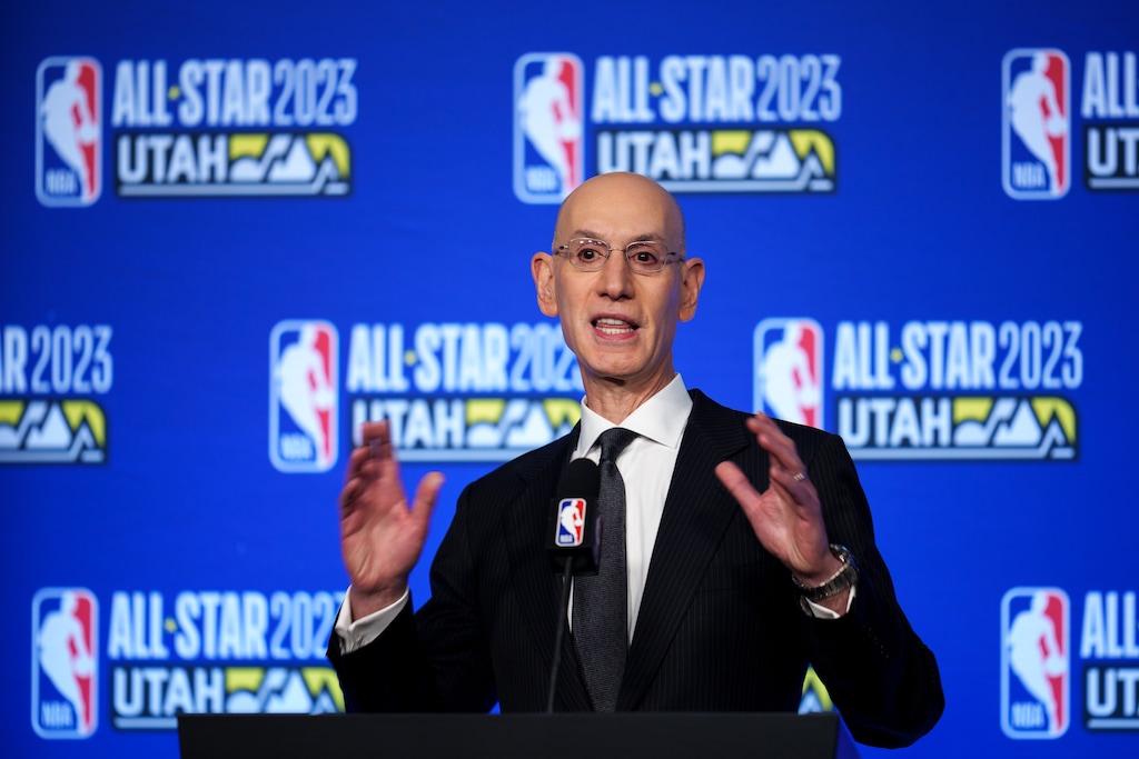 (Trent Nelson  |  The Salt Lake Tribune) NBA Commissioner Adam Silver speaks at a news conference as part of NBA All-Star Weekend, in Salt Lake City on Saturday, Feb. 18, 2023.