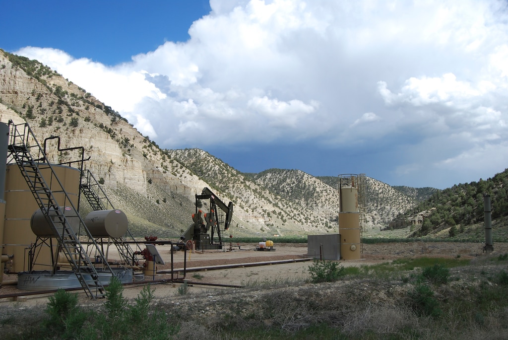 (Tribune file photo | Brian Maffly) The pandemic-induced crash in oil prices has hit Utah producers hard. Operators of wells, like this one near the Strawberry River outside Duchesne, could soon be forced to shut down production because there is nowhere the oil can shipped or stored.