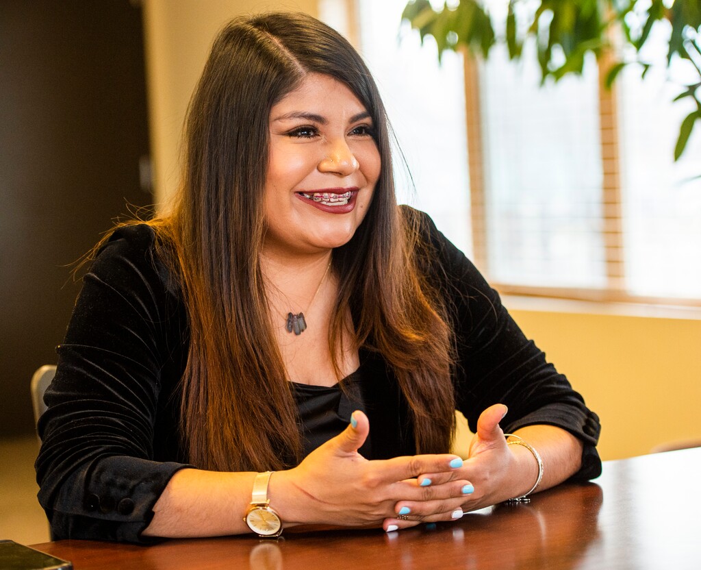 (Rick Egan | The Salt Lake Tribune) Mayra Cedano, the new executive director of Comunidades Unidas, which is celebrating its 20th anniversary this year, speaks at the organization's offices Dec. 11, 2019.