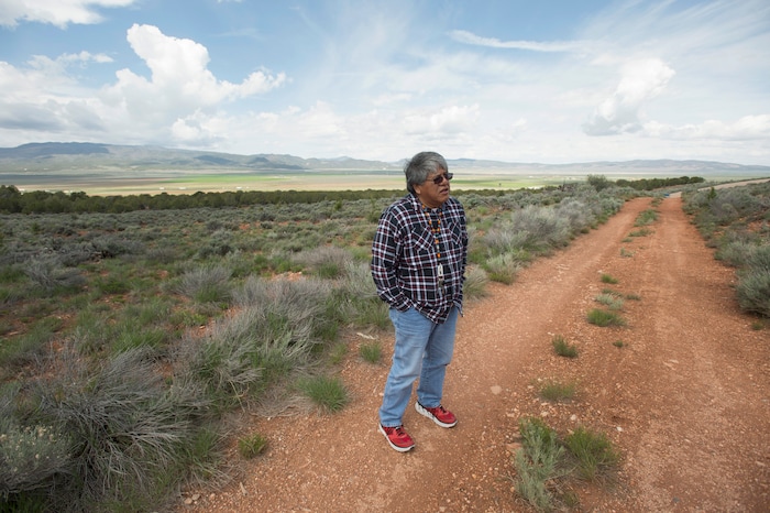 (Rick Egan  |  Tribune File Photo)  Patrick Charles, who works as a jobs placement and training specialist for members of the Paiute Indian Tribe of Utah, walks on Paiute Tribal land near I-15 south of Cedar City, Wednesday, May 6, 2015.