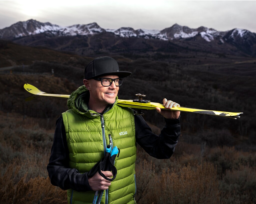 (Leah Hogsten | The Salt Lake Tribune) Jared Allen regularly skins up Snowbasin Resort and skis downhill Snowbasin, Nov. 18, 2021. Allen has skinned up and down Snowbasin five times in a single day, three times, which is a gain of more than 10,000 feet.