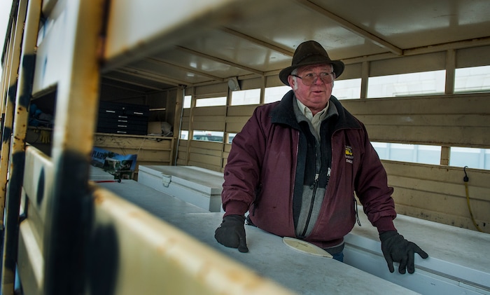 (Leah Hogsten | The Salt Lake Tribune) Dale Batty drives his horse trailer, now outfitted with four large freezer, every week to the farmer's markets to sell his hormone-free, grass fed chickens, beef, pork and lamb. Utah's agriculture rules force Batty to sell chickens "whole" Ñ not cut, even though that's what his customers request and it would be more profitable. Batty is working with his state representative to pass a Food Freedom Bill, which could help remedy the situation and will likely be introduced during the 2018 legislative session.