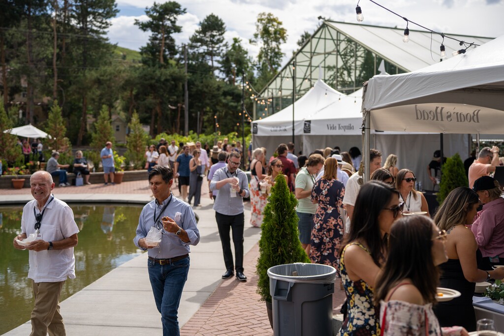 (Daniel Rubio | The Salt Lake Tribune) Attendees at the Salt City Wine & Dine event, presented by The Salt Lake Tribune at La Caille restaurant in Sandy, Saturday, Aug. 27, 2022.