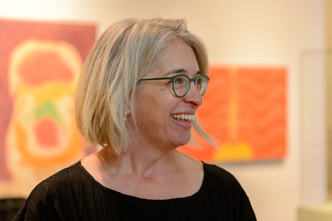(Trent Nelson  |  The Salt Lake Tribune)  Gretchen Dietrich, executive director of the Utah Museum of Fine Arts, Tuesday Aug.15, 2017. The re-imagined UMFA reopens to the public Saturday, Aug. 26.