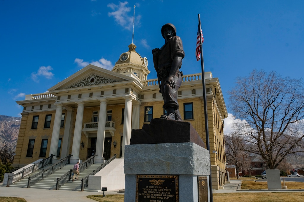 (Leah Hogsten | The Salt Lake Tribune) The Box Elder County Courthouse in Brigham City, was refurbished with $87,000 of CARES Act money, Mar. 17, 2021