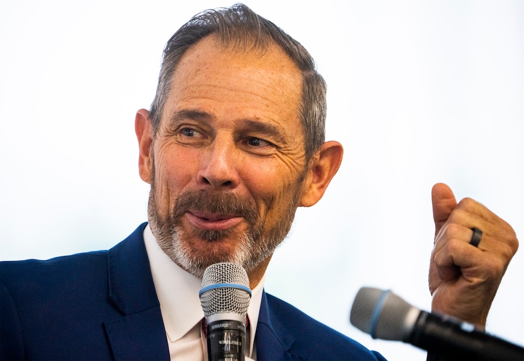 (Rick Egan | The Salt Lake Tribune)  U.S. Congressman John Curtis speaks at the Sutherland Institute at Utah Valley University, on Tuesday, Aug. 22, 2023. A new poll shared with The Salt Lake Tribune shows Curtis has a big lead in Utah’s 2024 U.S. Senate race — if he runs.